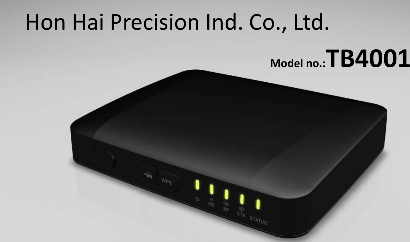 Model no.:TB4001Hon Hai Precision Ind. Co., Ltd.