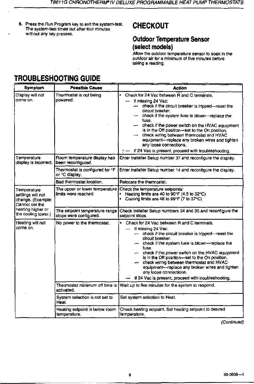 Page 9 of 12 - HONEYWELL  Controls And HVAC Accessories Manual L0011084