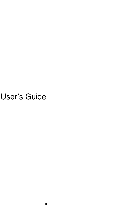   0          User&rsquo;s Guide  