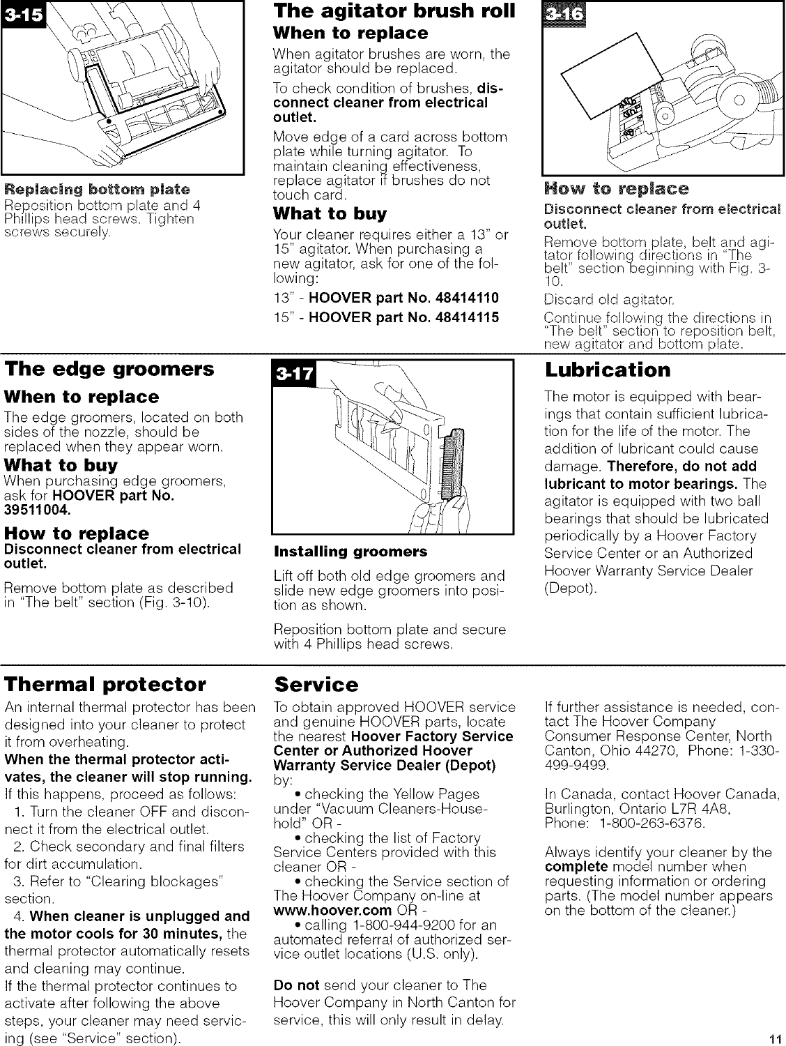 Page 11 of 12 - HOOVER  Vacuum, Upright Manual L0522973