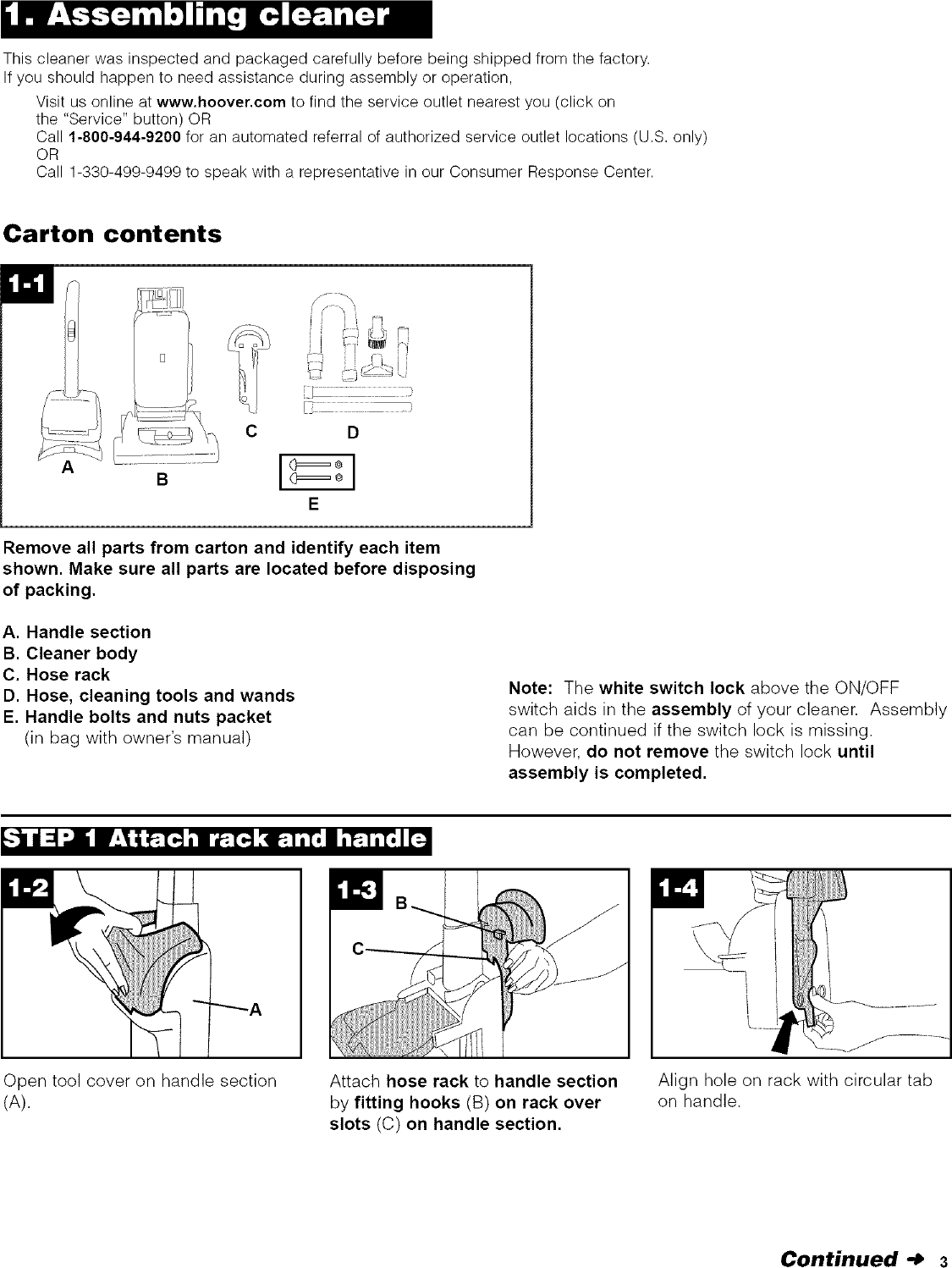Page 3 of 12 - HOOVER  Vacuum, Upright Manual L0522973