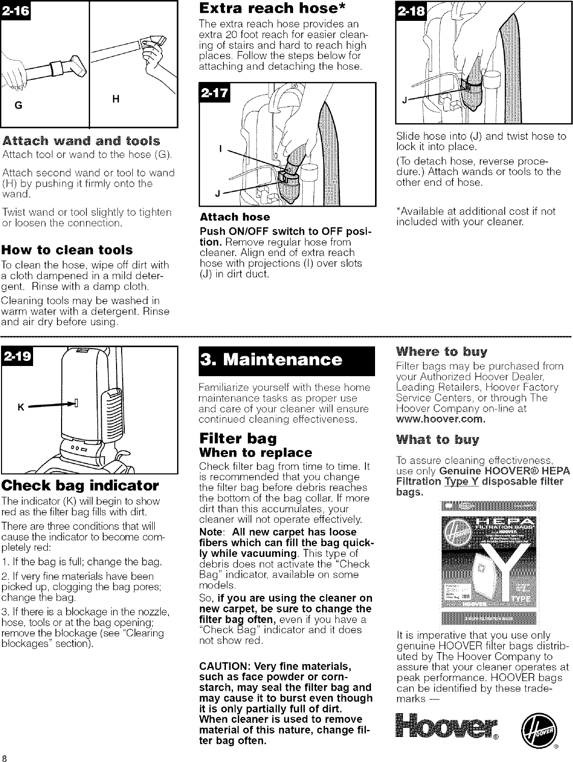 Page 8 of 12 - HOOVER  Vacuum, Upright Manual L0522973