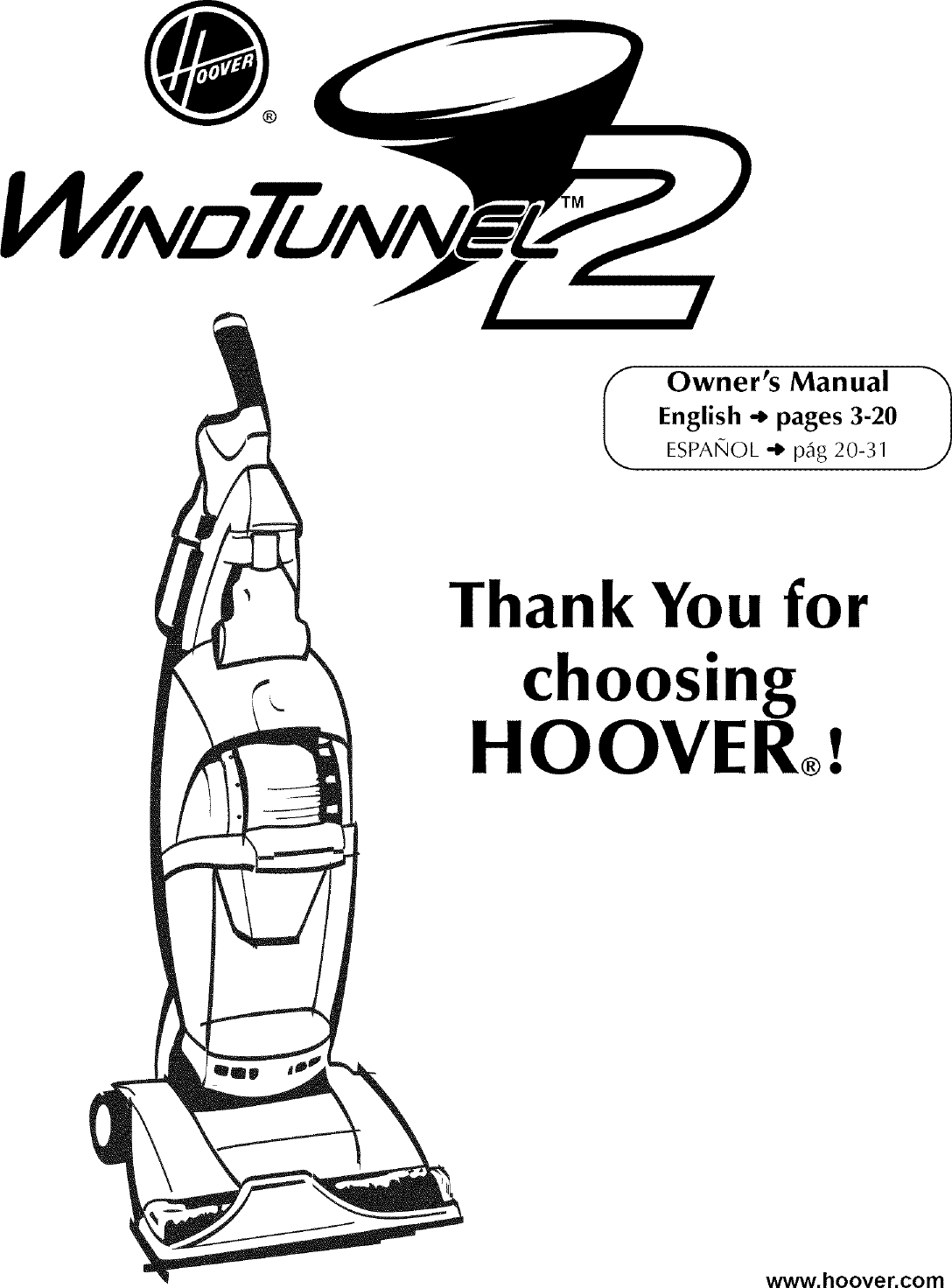 HOOVER Vacuum, Upright Manual L0608599