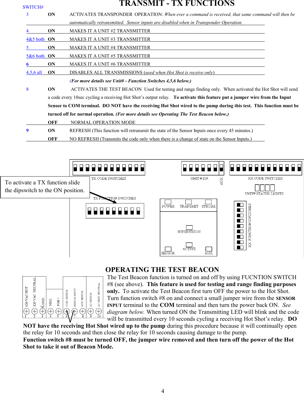 Page 4 of HOT SHOT SYSTEMS HOTSHOT TR-1000 User Manual 