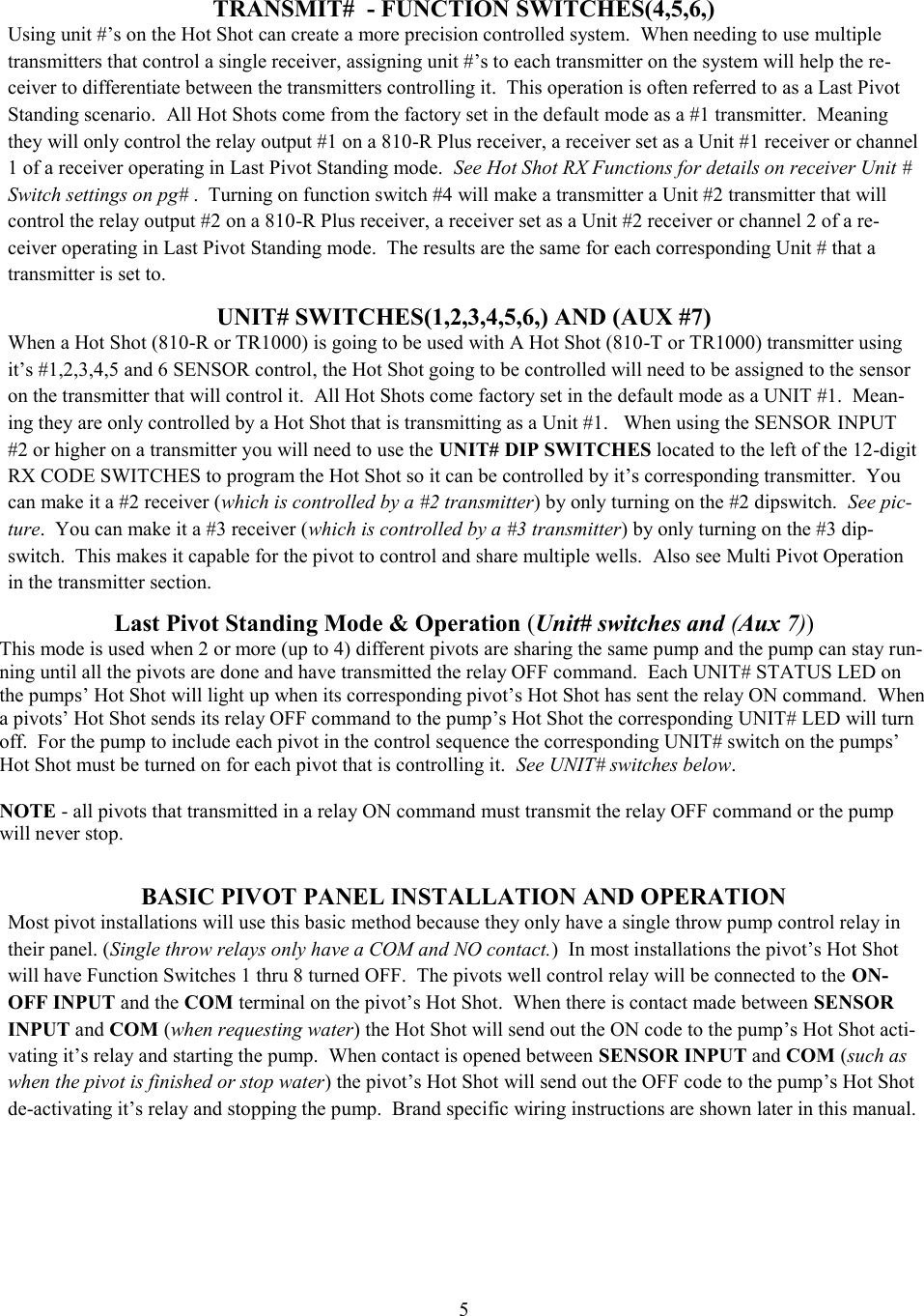 Page 5 of HOT SHOT SYSTEMS HOTSHOT TR-1000 User Manual 