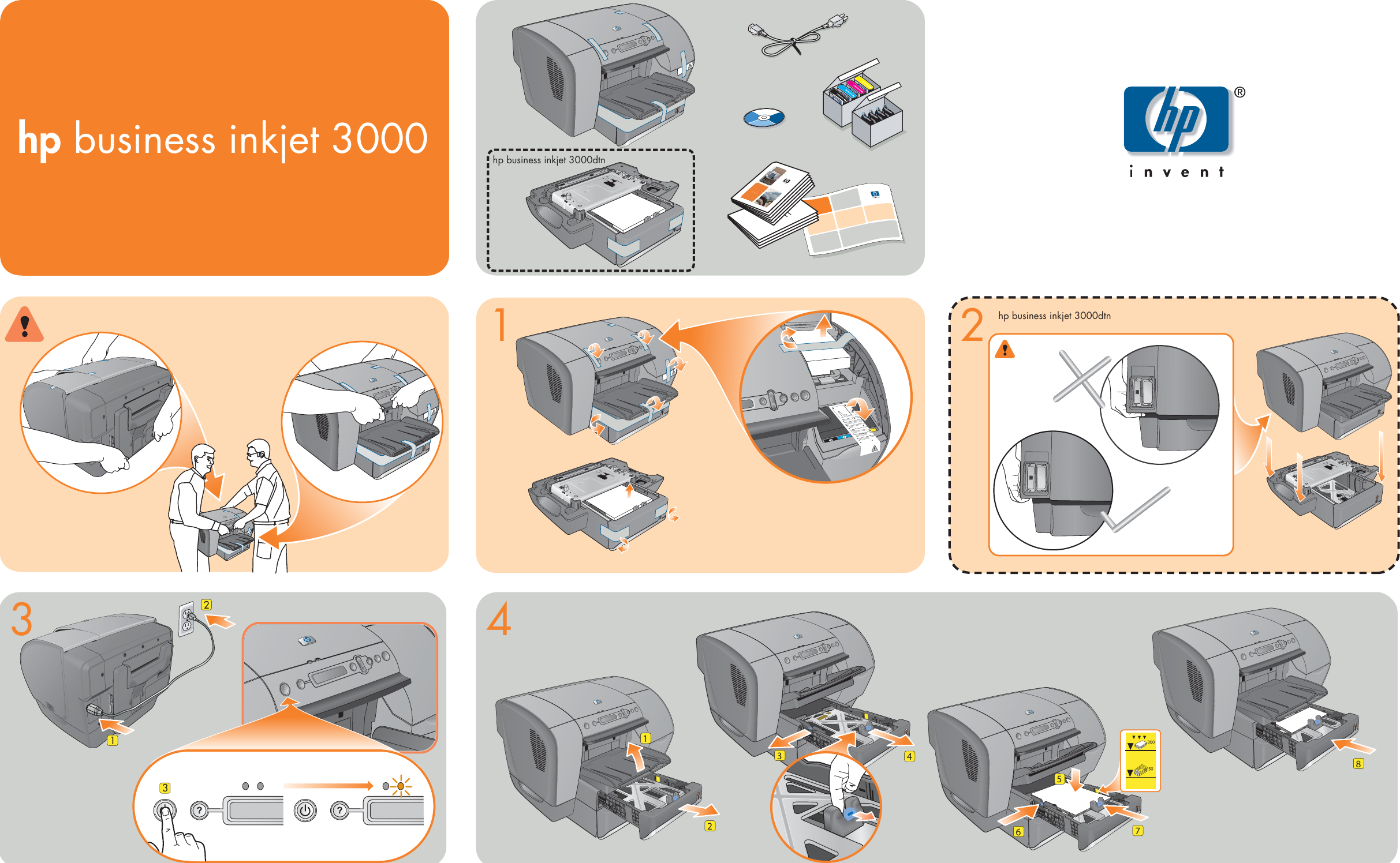 Page 1 of 2 - HP  Business Inkjet 3000 - (English) Setup Poster Bpd50667