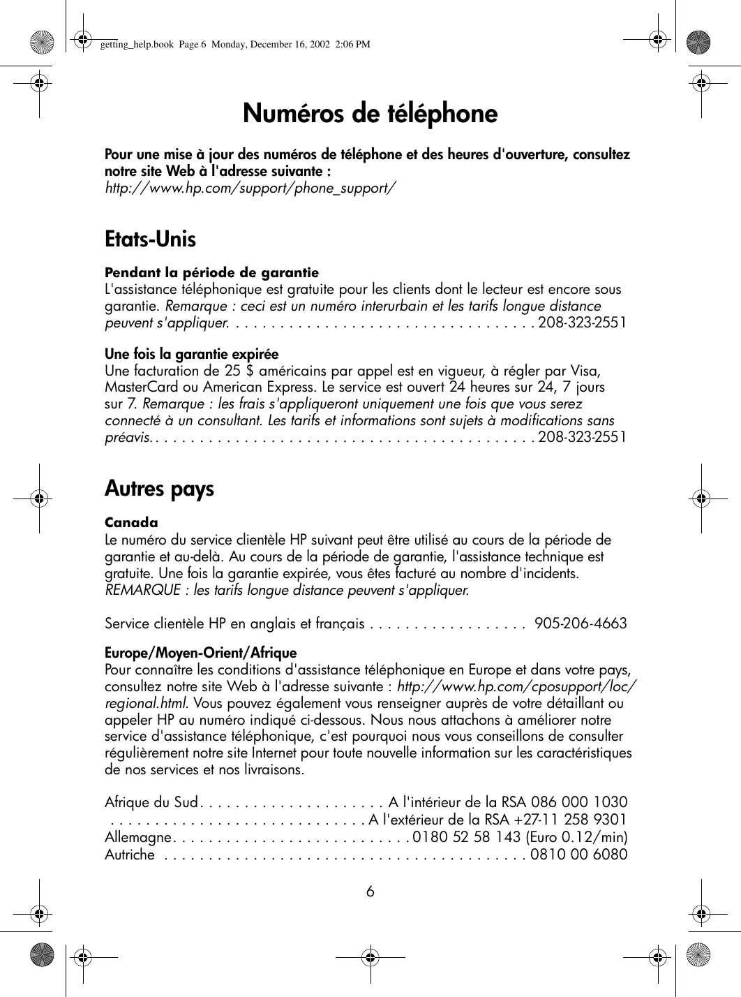 Page 6 of 10 - HP  DVD Writer Dvd300i And 300e - (French) Getting Help Guide Bpg41067