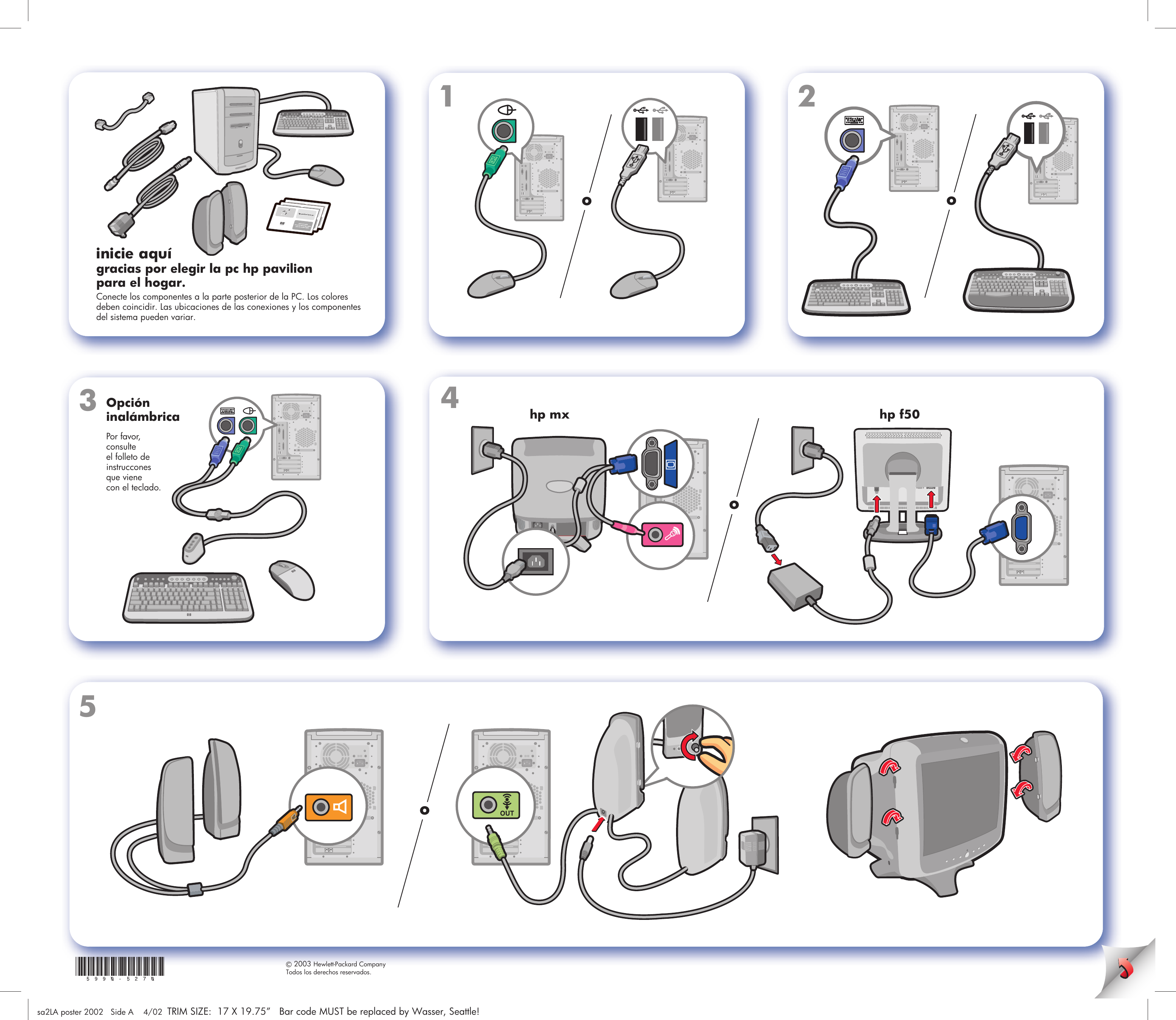 Page 1 of 1 - HP Sa37203.A Pavilion Desktop PCs - (Spanish) Set Up Poster LA 5990-5270 Bph08094