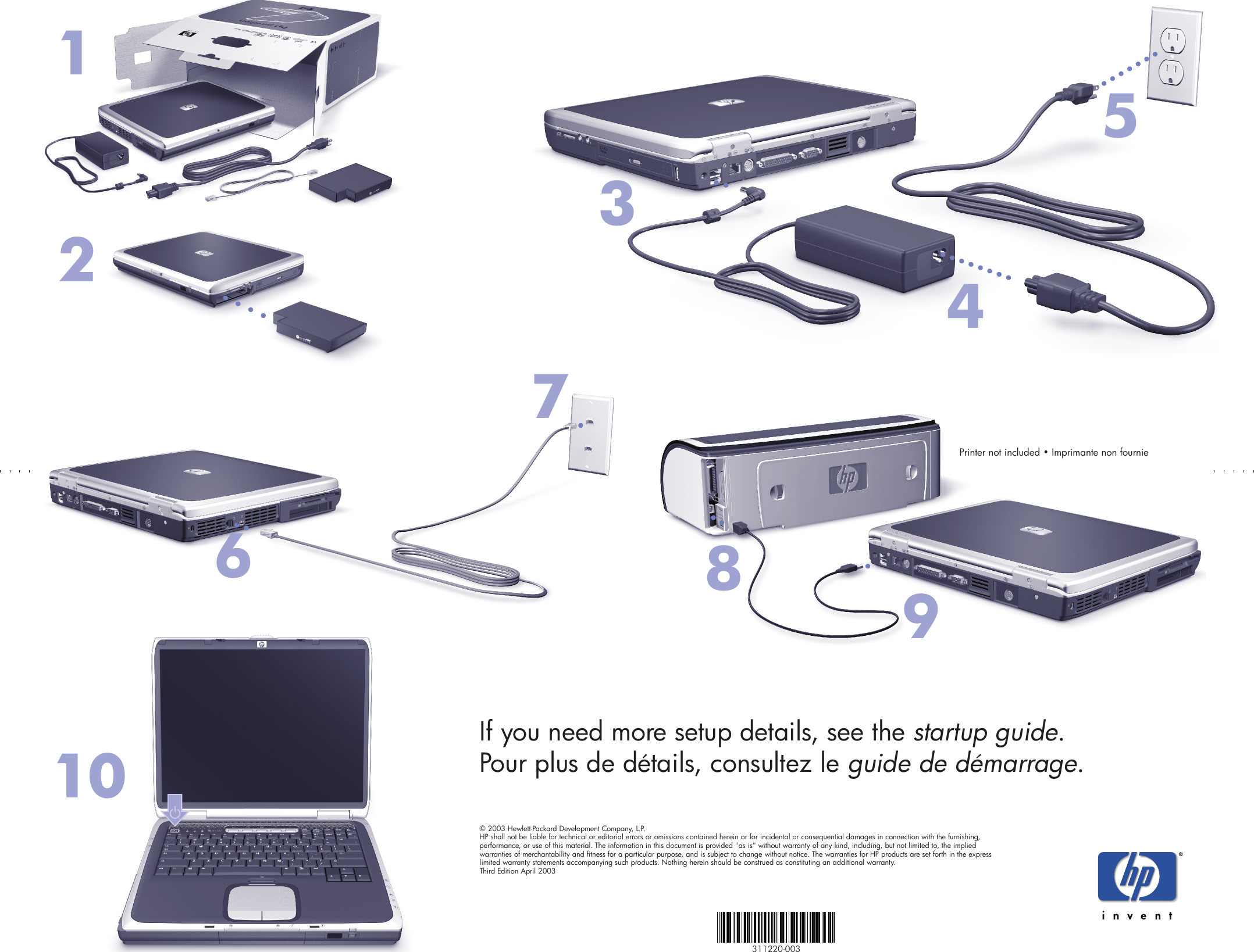 Page 2 of 2 - HP 311220-003_front Pavilion Ze5400 Notebook Series - Quick Setup Poster Bph08486