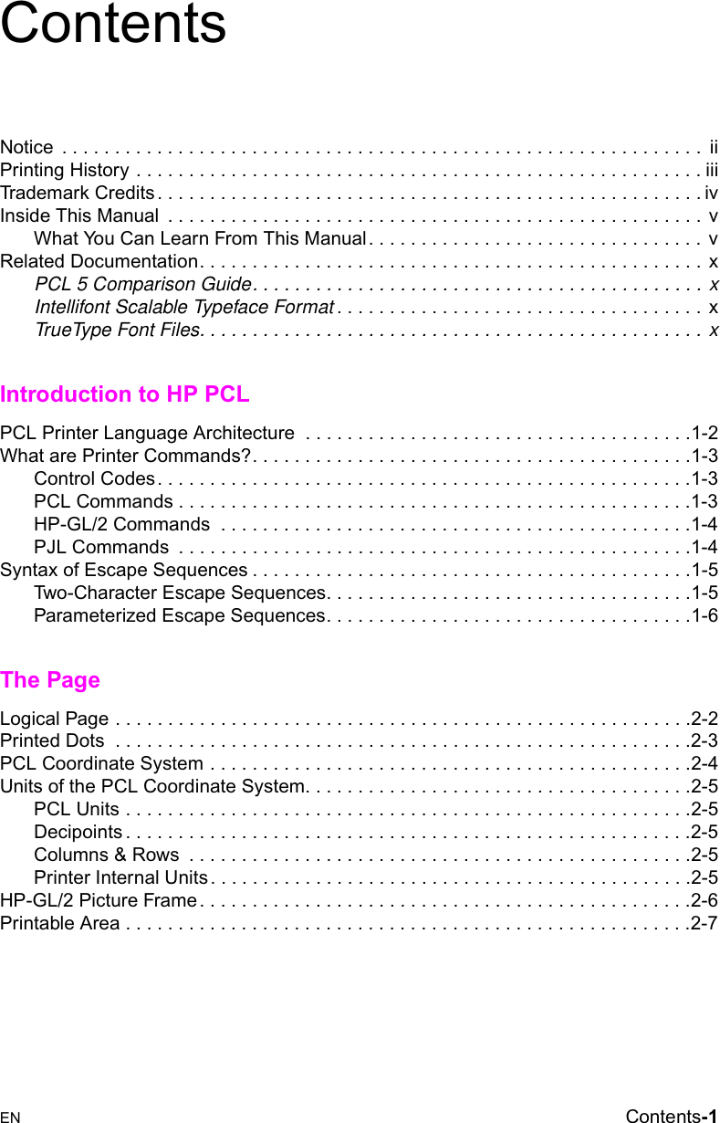 Hp Pcl 5 Printer Language Technical Reference Manual Enww