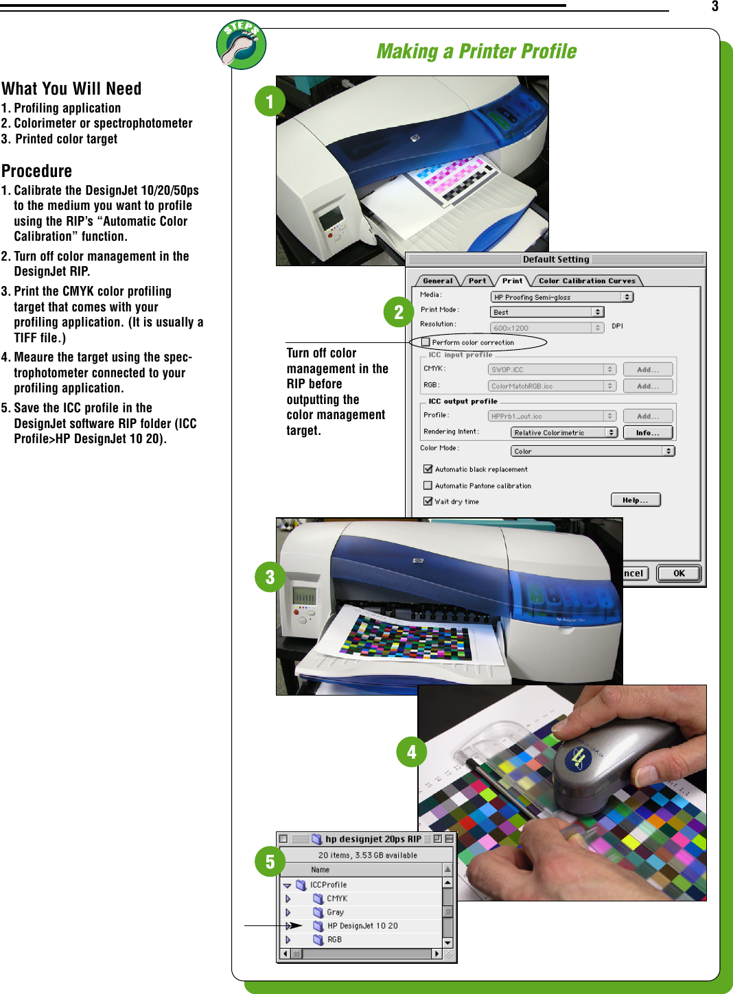 Page 3 of 6 - HP .HPProfiling Designjet 50ps - Color Management Guide Bpp03751