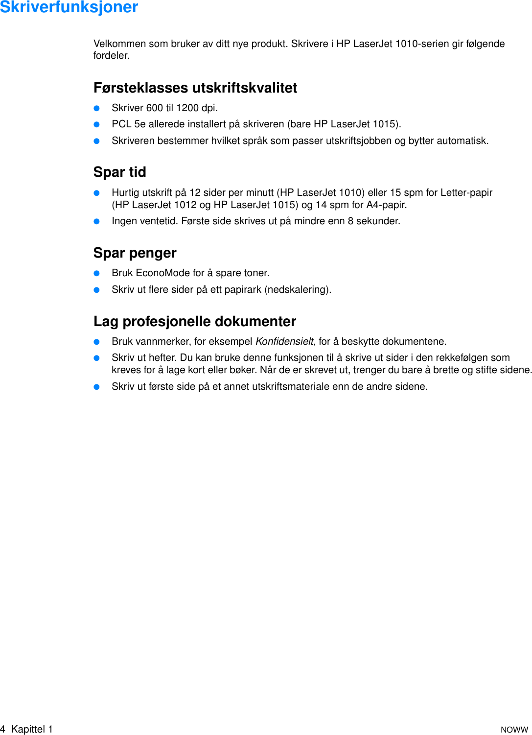 HP LaserJet 1010/1012/1015 Series Printer User Guide NOWW Laser