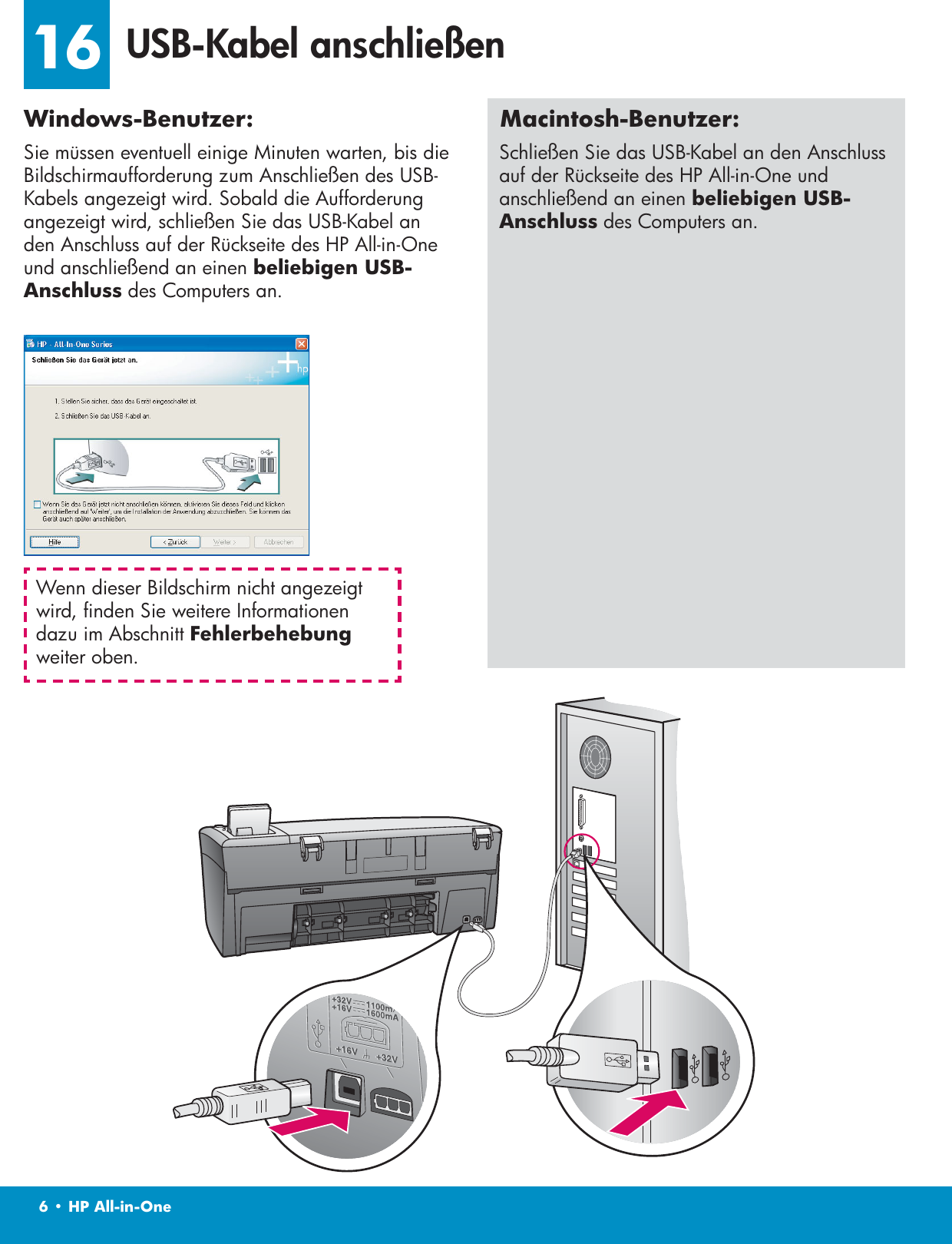 Page 6 of 8 - HP Q5584-90291_deu PSC 1600 Series All-in-one Setup-Poster C00276959