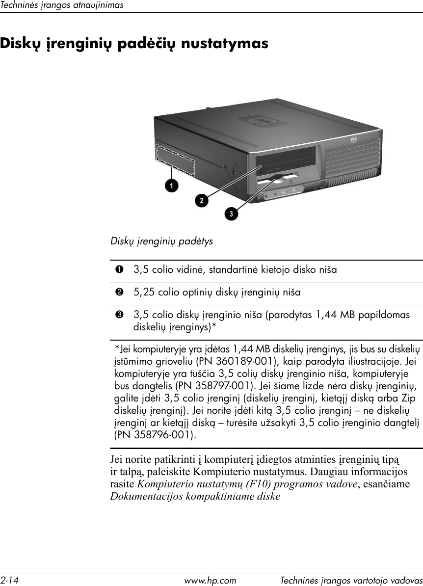 Hp Techninės įrangos Vartotojo Vadovas Hardware Reference Guide Business Desktop Dc5100 Small Form Factor 2nd Edition C00311138