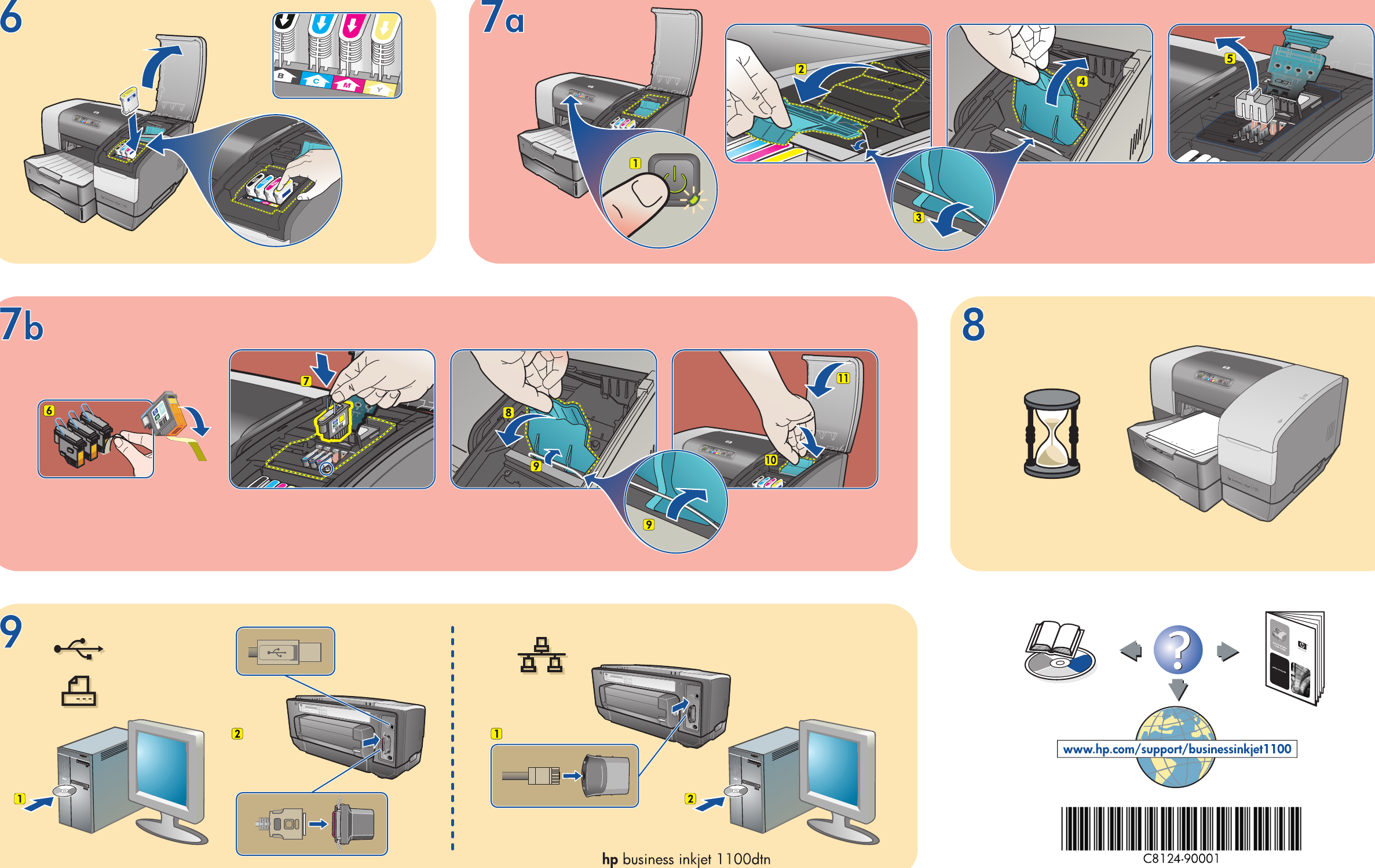 Page 2 of 2 - HP  Business Inkjet 1100 - Αφίσα εγκατάστασης και ρύθμισης C00436236