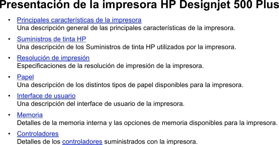 HP Hydra Designjet 500Plus Printer User's Guide (Spanish) C00749433