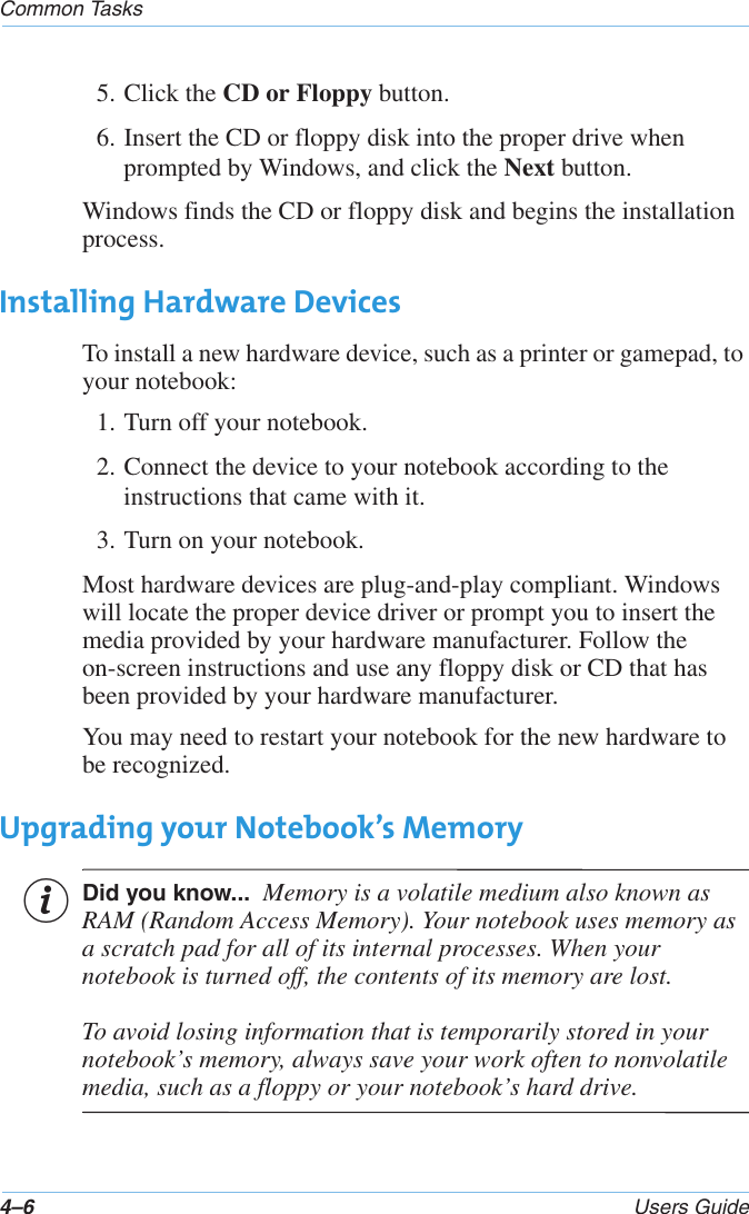 Hp Users Guide Evo Notebook N115 C