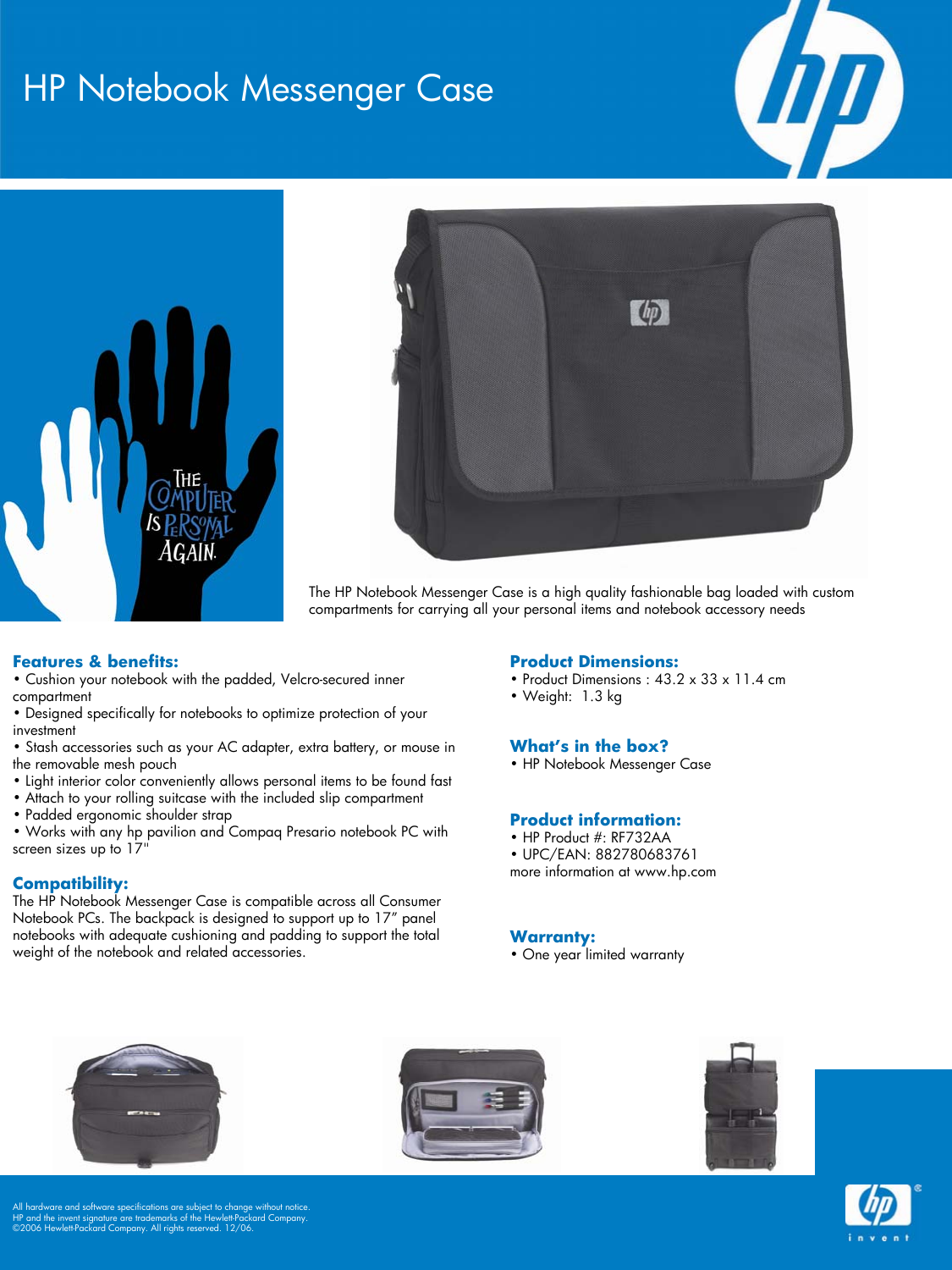hp invent bag