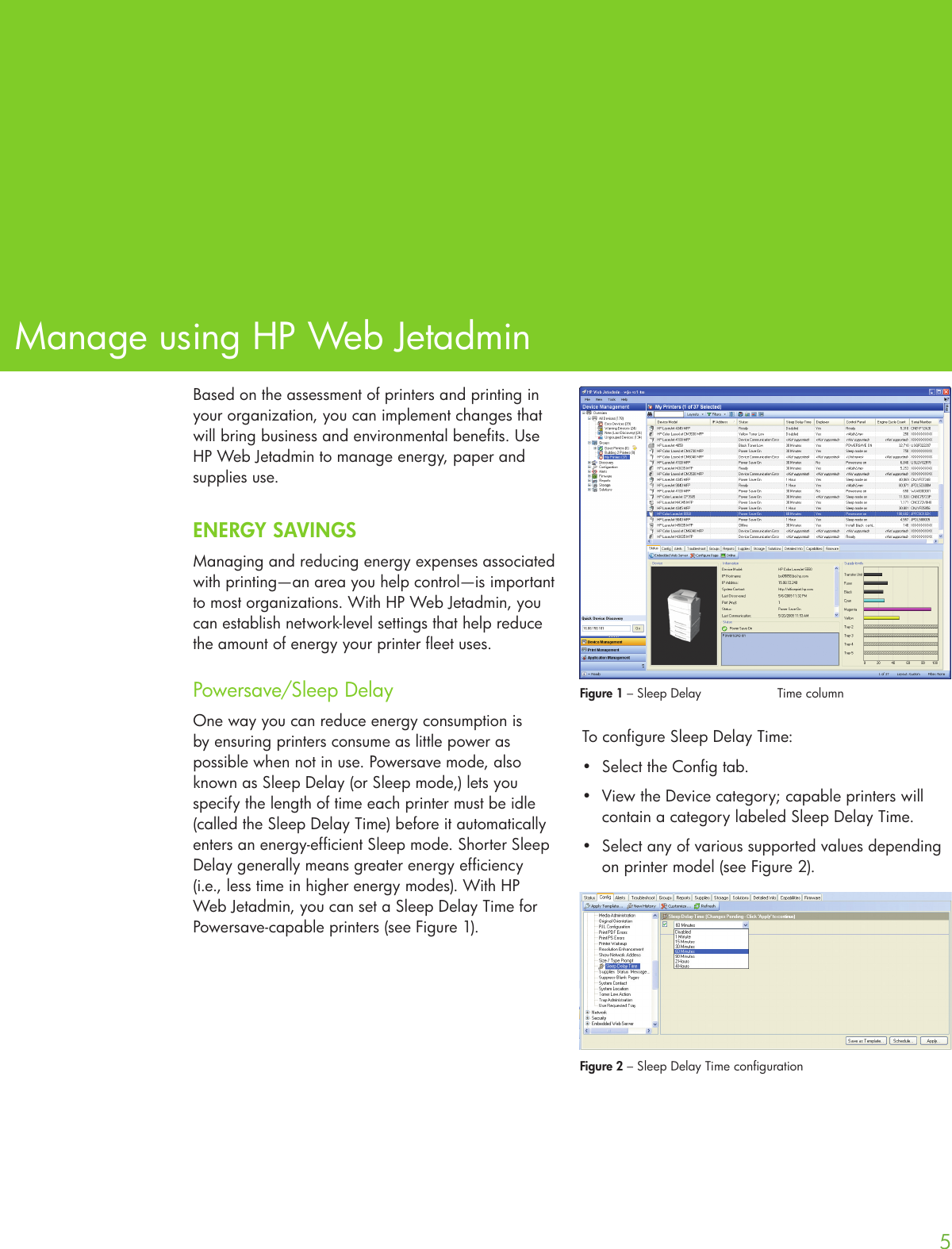Page 5 of 8 - HP  Web Jetadmin Software - Eco Solutions Reports C01951651