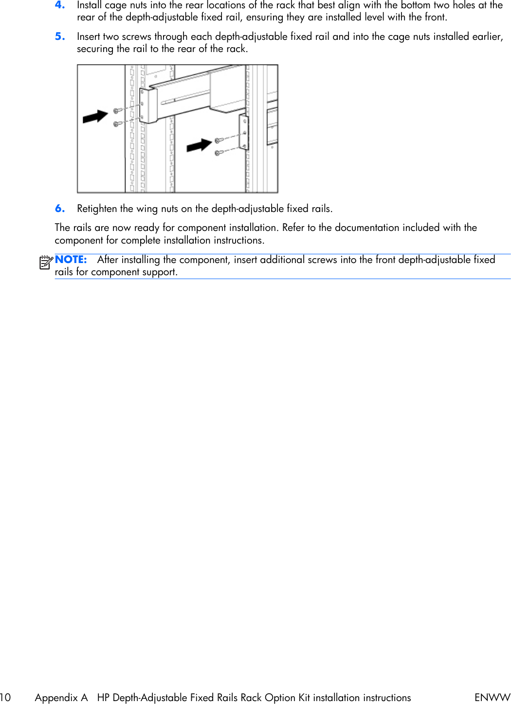 Page 10 of 10 - HP  Z200, Z400 And Xw4000 Workstations - Rack Mount Tray Installation C02027237