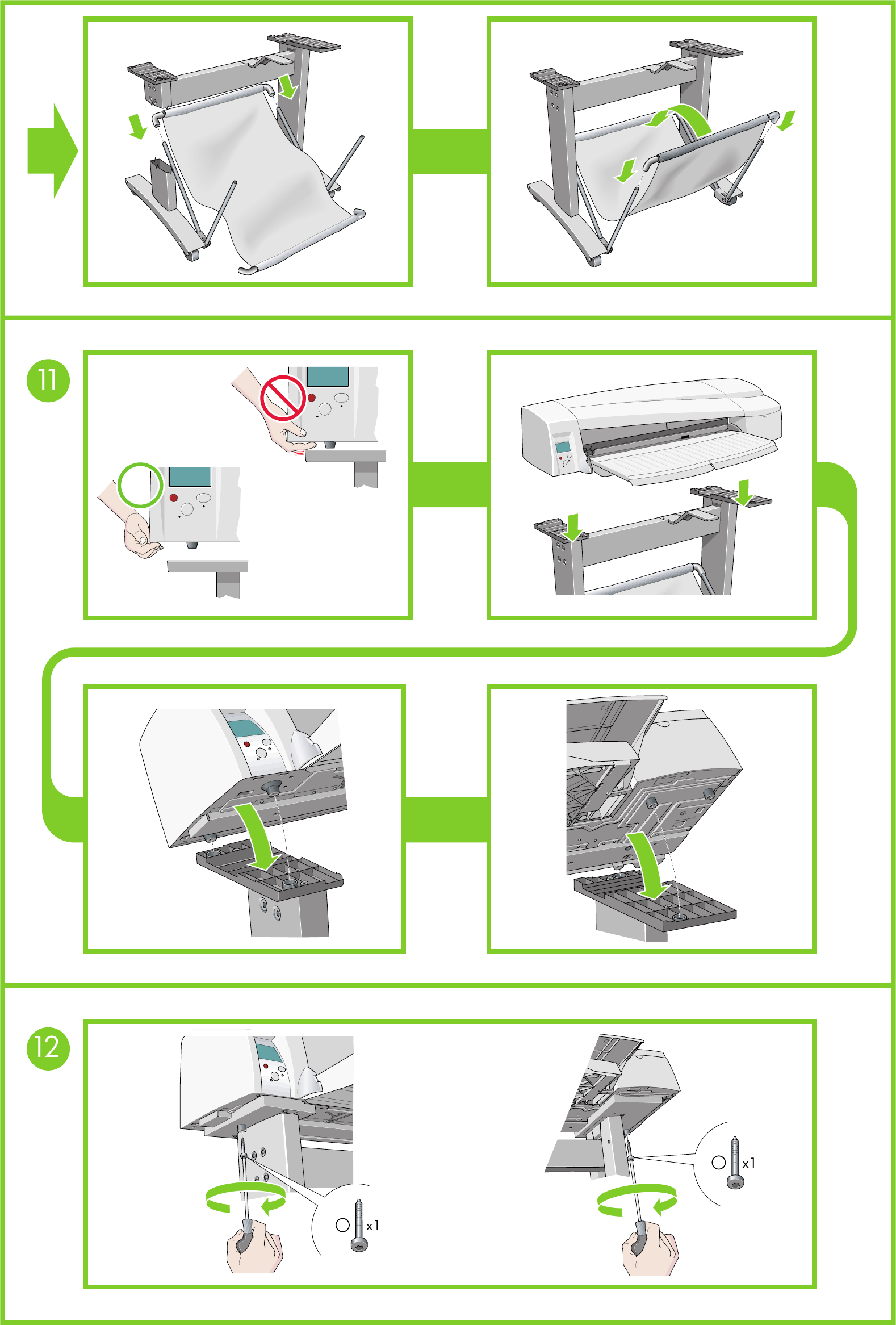 Page 5 of 6 - HP  Designjet 100/500/800 Series SUP Stand Assembly Instructions C02217666