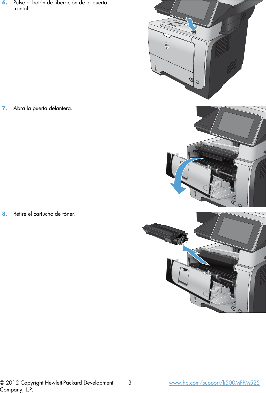 HP Laser Jet Enterprise 500 MFP M525 Eliminar Atascos De La Bandeja Entrada  2 C03002059