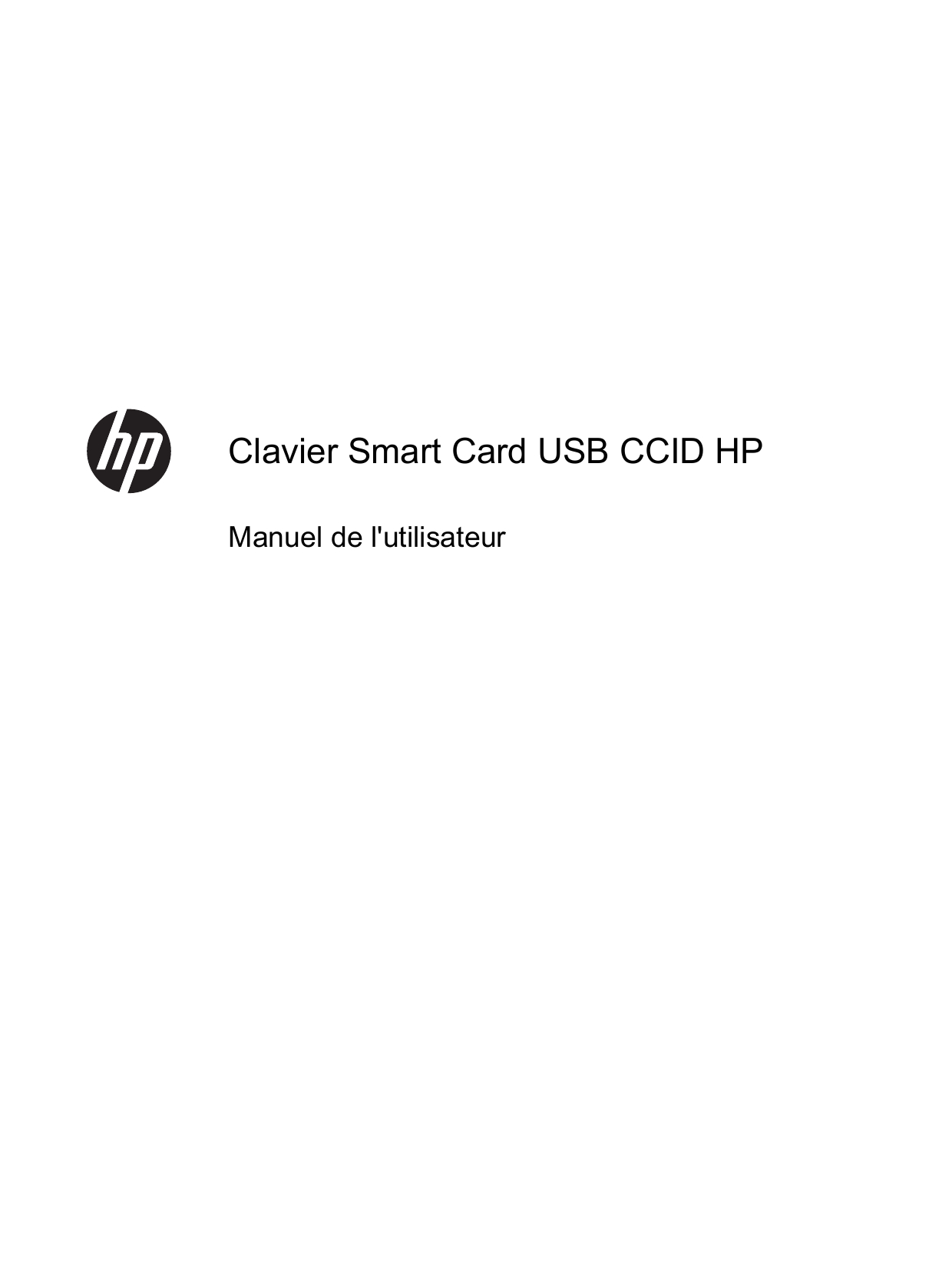 Page 1 of 12 - HP USB Smartcard Keyboard User Guide Manuel De L'utilisateur C03939209