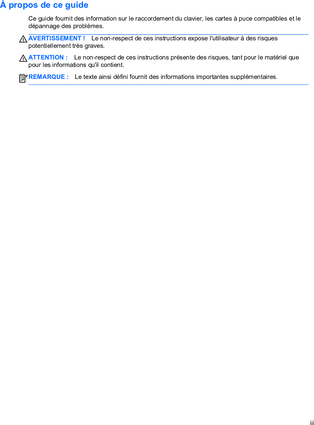 Page 4 of 12 - HP USB Smartcard Keyboard User Guide Manuel De L'utilisateur C03939209