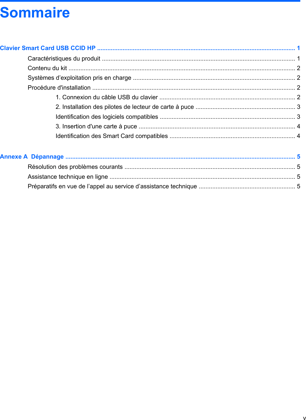 Page 5 of 12 - HP USB Smartcard Keyboard User Guide Manuel De L'utilisateur C03939209