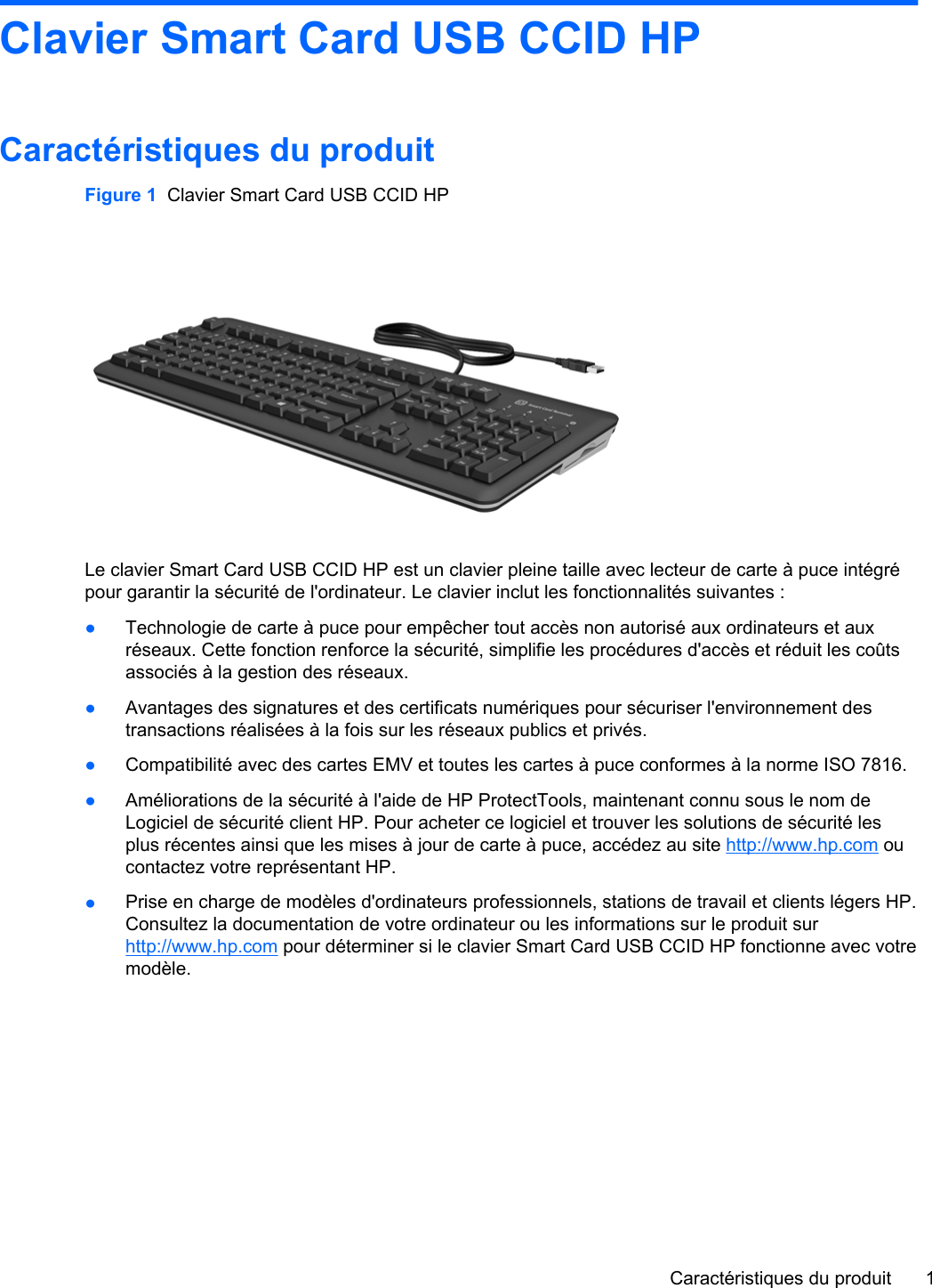 Page 7 of 12 - HP USB Smartcard Keyboard User Guide Manuel De L'utilisateur C03939209