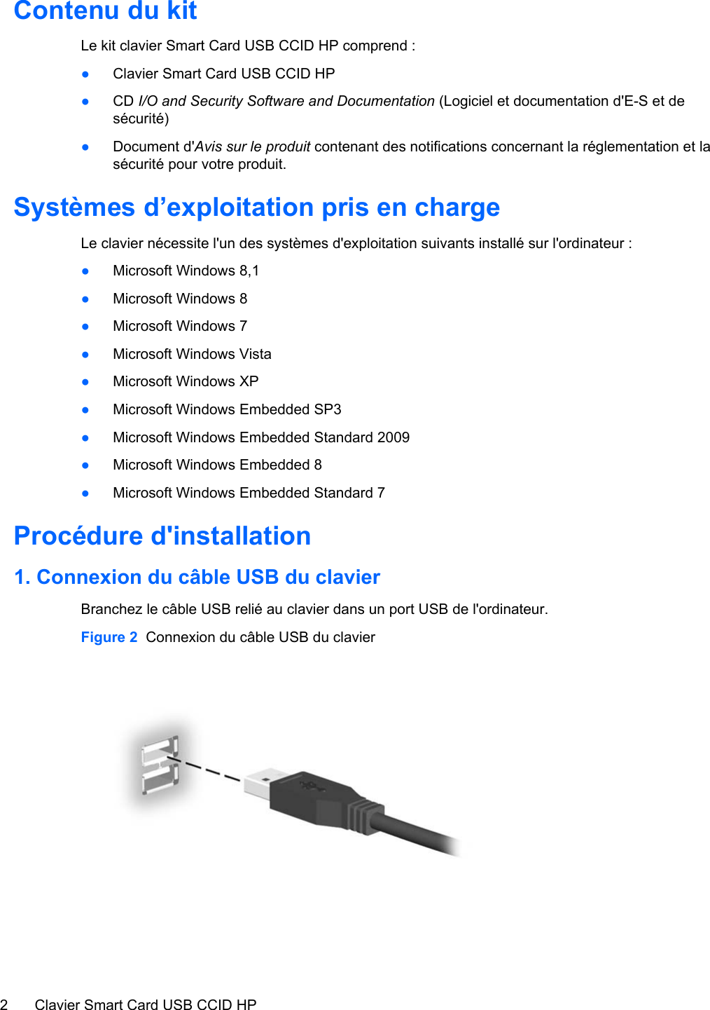 Page 8 of 12 - HP USB Smartcard Keyboard User Guide Manuel De L'utilisateur C03939209