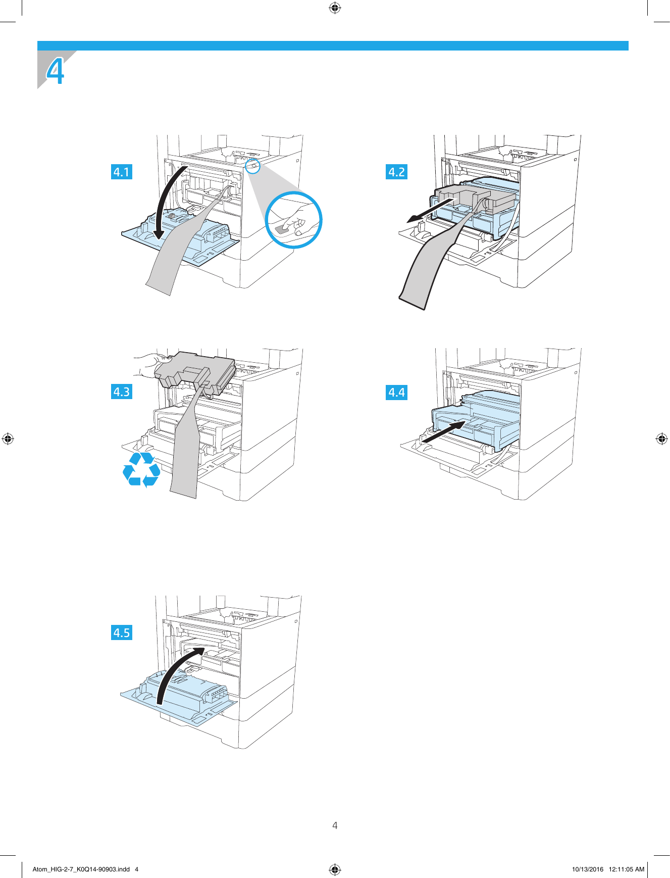 Page 4 of 12 - HP LaserJet Enterprise M607, M608, M609 Installation Guide - XLWW Laser Jet M607n, M607dn, M608n, M608dn, M608dh, M609dn מדריך התקנה C05331655