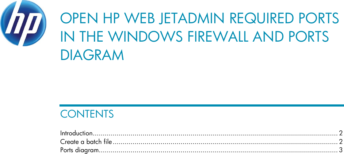 Page 1 of 3 - HP Open Web Jetadmin Required Ports In The Windows Firewall And Diagram - ENWW C05337591