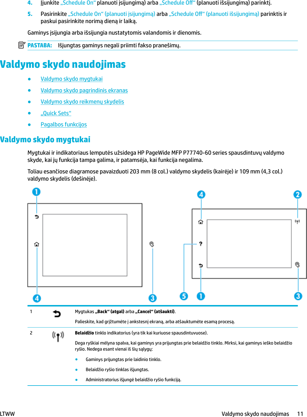 Hp Pagewide Mfp P77740 60 Series Ltww Page Wide Vartotojo Vadovas C05471827