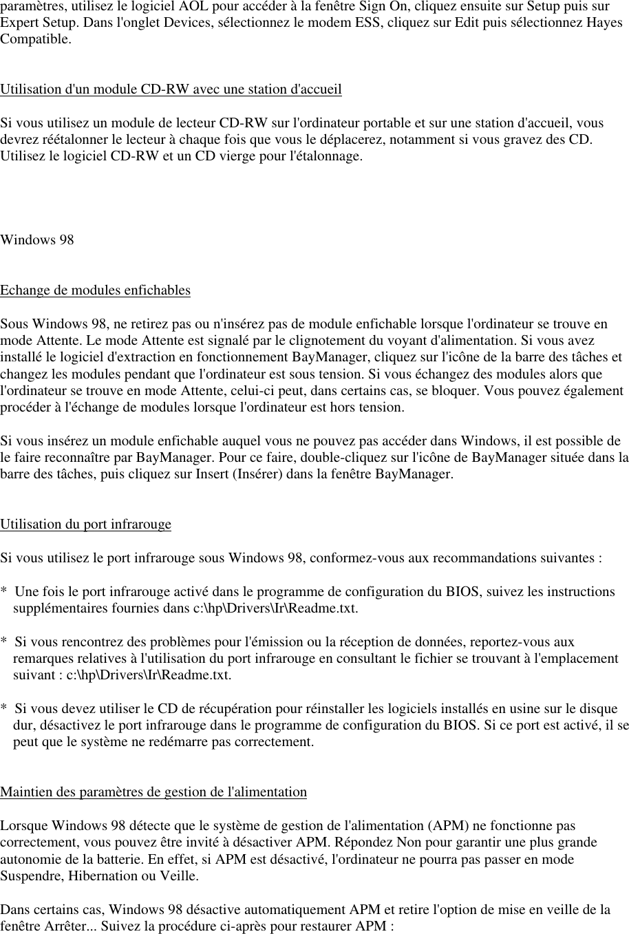 Page 4 of 9 - HP - HPnotes_XP-fr Portable Omnibook 6100 Dernières Informations Lpi05253