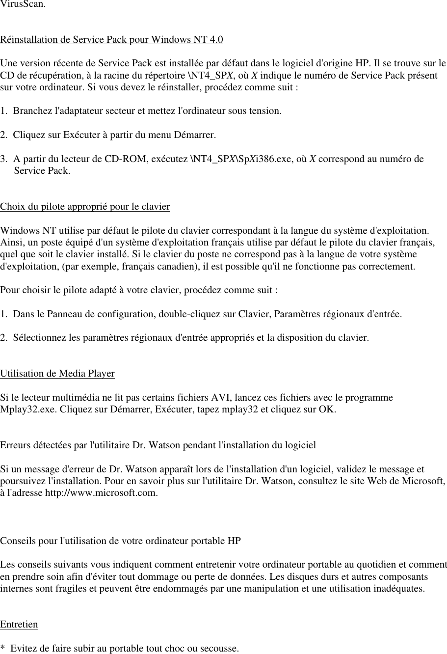 Page 8 of 9 - HP - HPnotes_XP-fr Portable Omnibook 6100 Dernières Informations Lpi05253