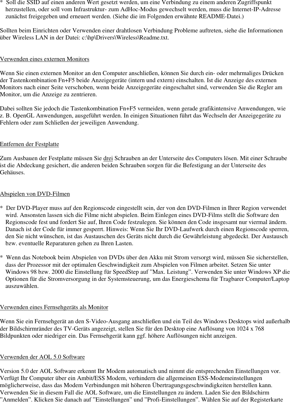 Page 3 of 9 - HP - Hpnotes_xprev_ger Omnibook 6100 Notebook Aktuellste Informationen Lpi05254