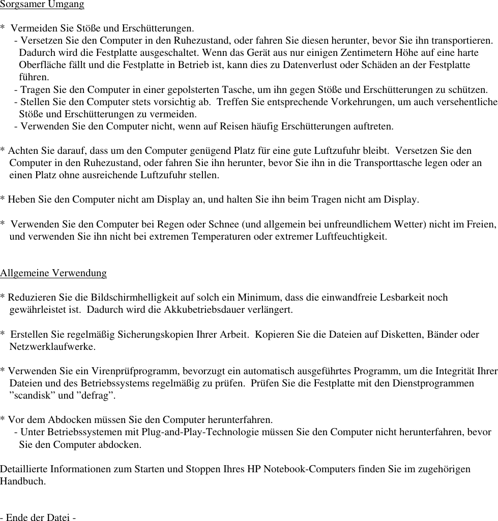 Page 9 of 9 - HP - Hpnotes_xprev_ger Omnibook 6100 Notebook Aktuellste Informationen Lpi05254