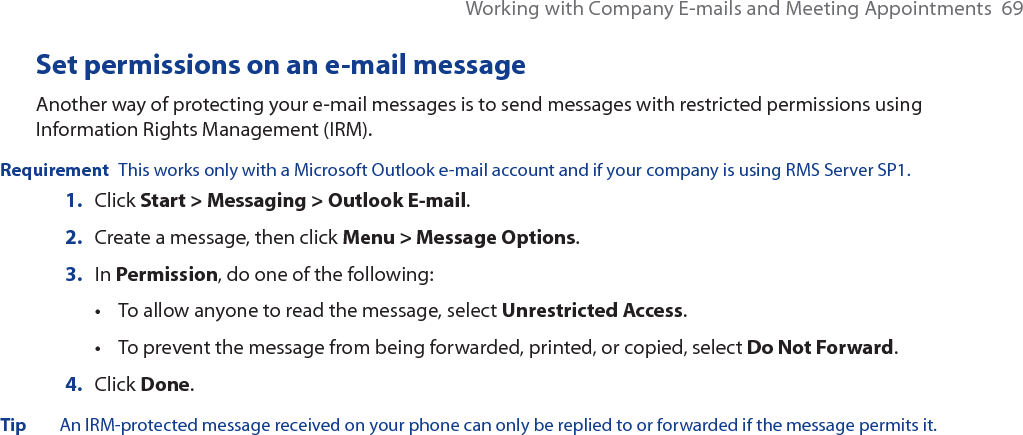 70  Working with Company E-mails and Meeting Appointments