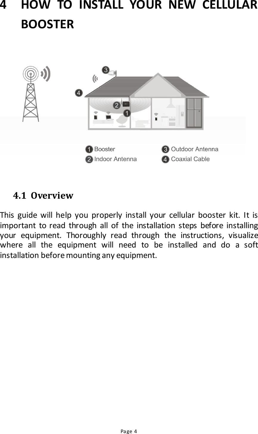 Page 4 of HUAC F11572CP Dual Band Signal Booster User Manual