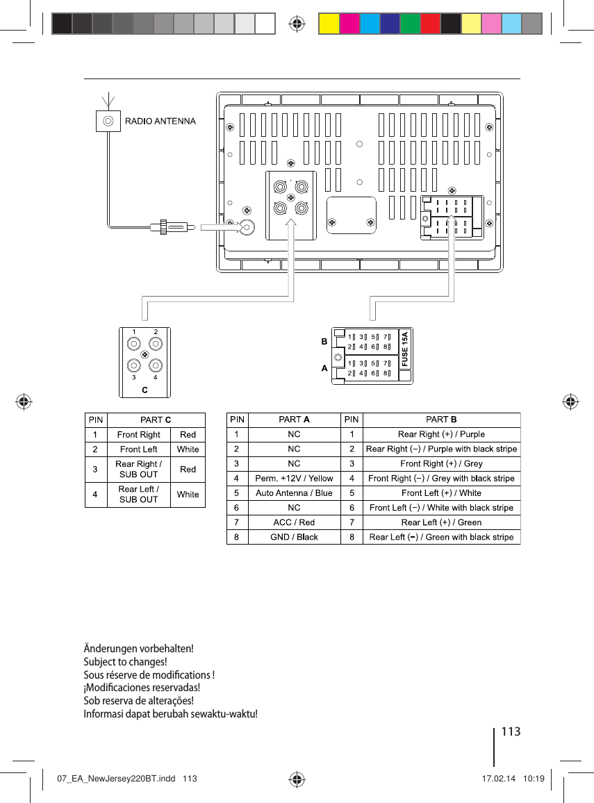 113&Auml;nderungen vorbehalten!Subject to changes!Sous r&eacute;serve de modi cations ! &iexcl;Modi caciones reservadas!Sob reserva de altera&ccedil;&otilde;es! Informasi dapat berubah sewaktu-waktu!07_EA_NewJersey220BT.indd   11307_EA_NewJersey220BT.indd   113 17.02.14   10:1917.02.14   10:19