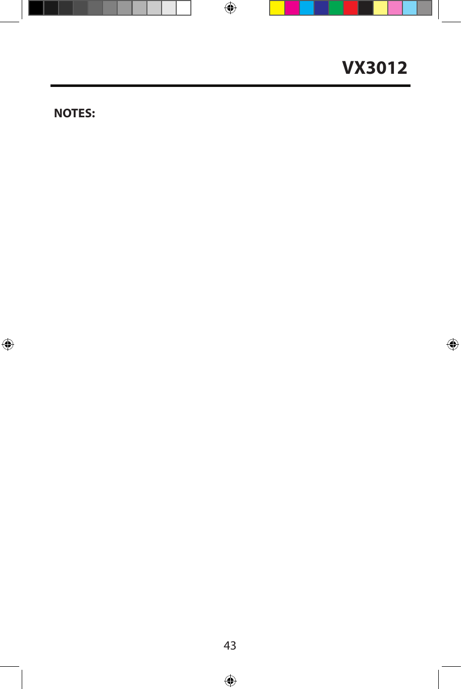43NOTES:VX3012