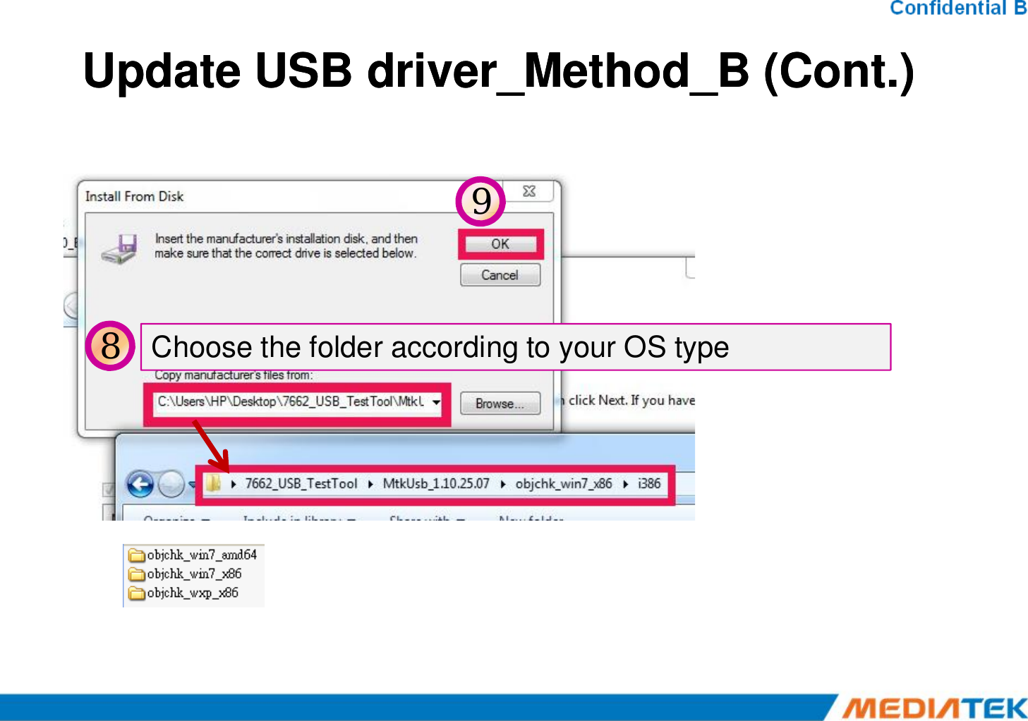 Update USB Update USB driver_Method_Bdriver_Method_B(Cont.)(Cont.)89Choose the folder according to your OS type