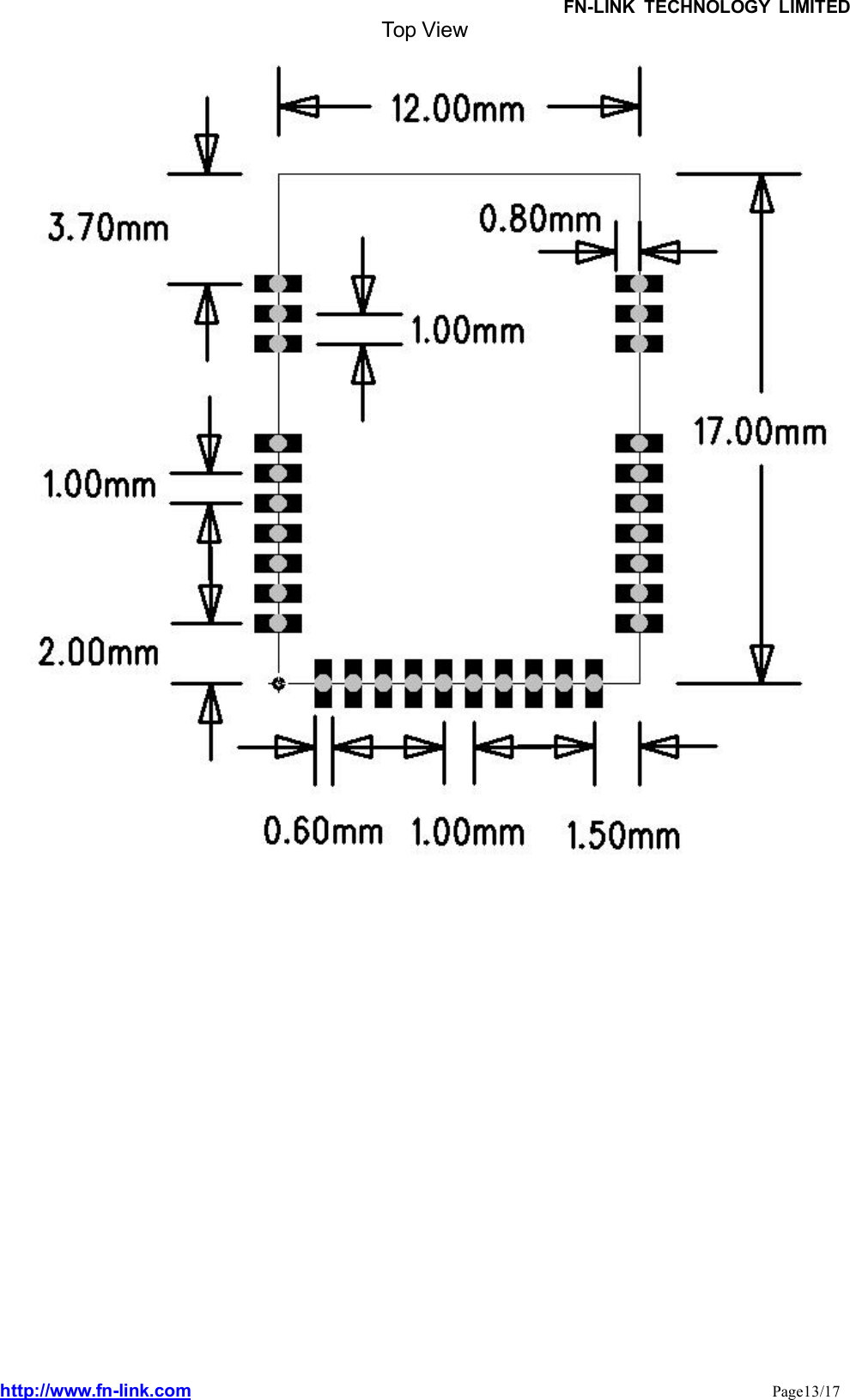 FN-LINK TECHNOLOGY LIMITEDhttp://www.fn-link.com Page13/17Top View