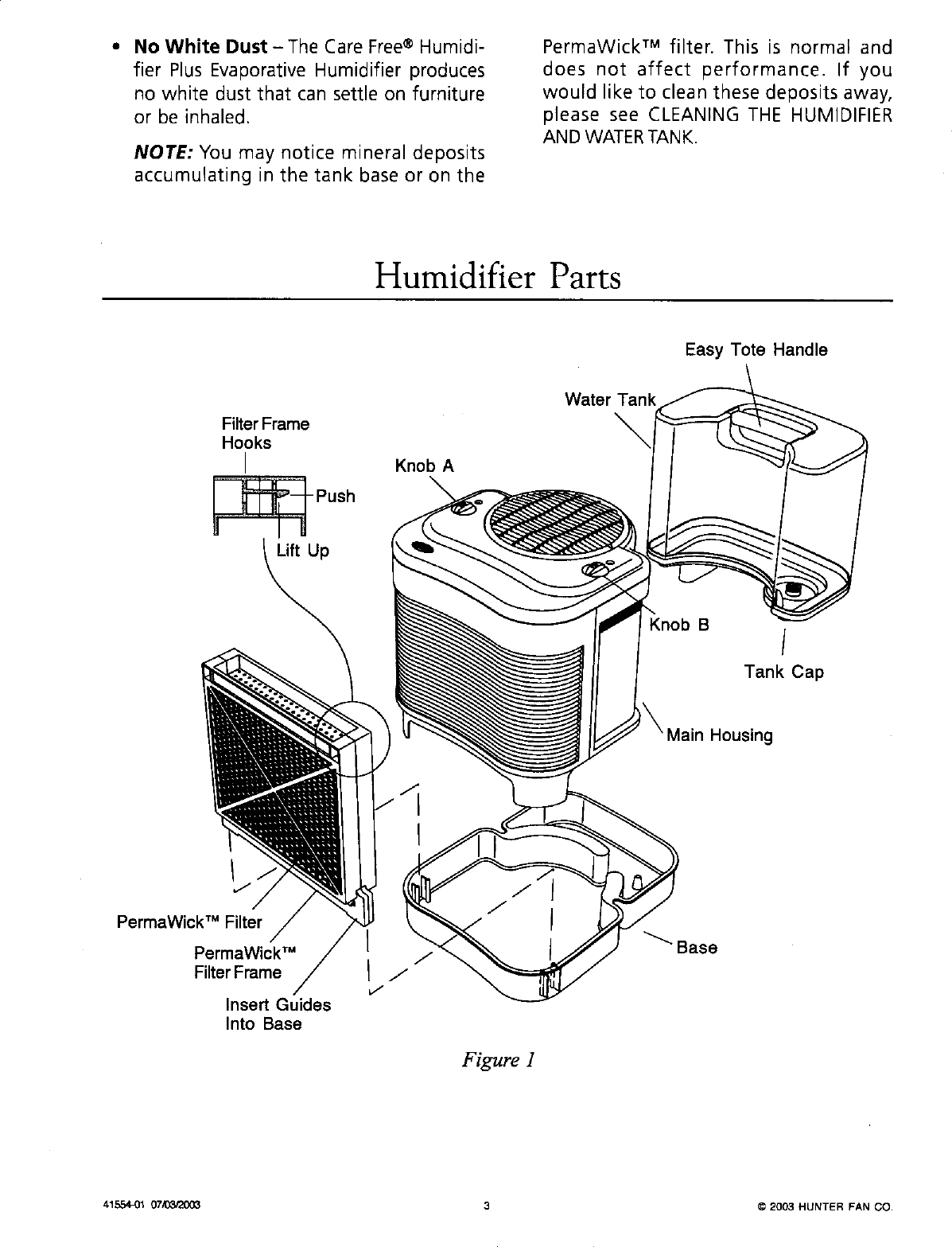 Page 3 of 12 - HUNTER  Humidifier Manual L0601200