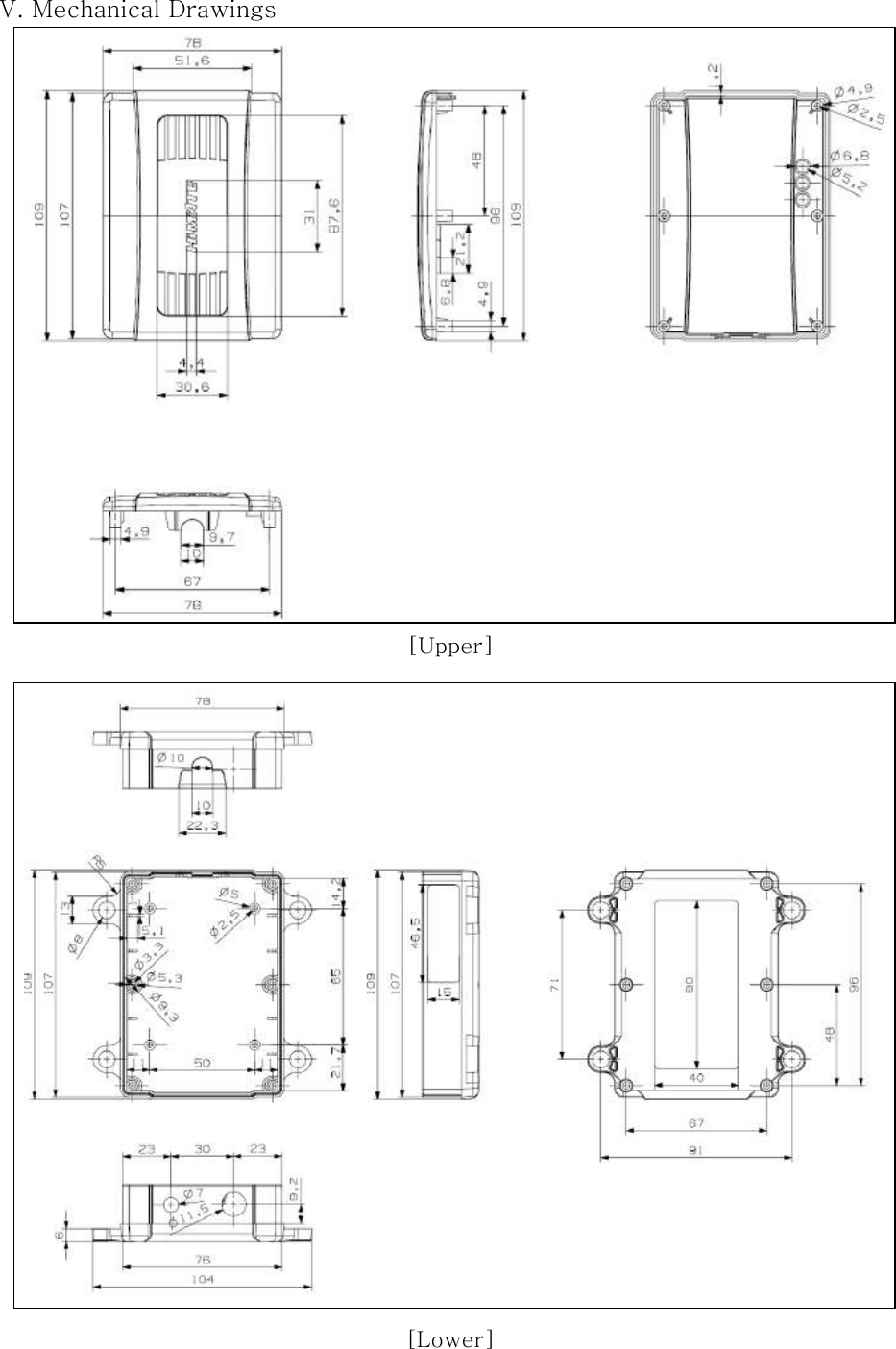 V. Mechanical Drawings      [Upper]          [Lower] 