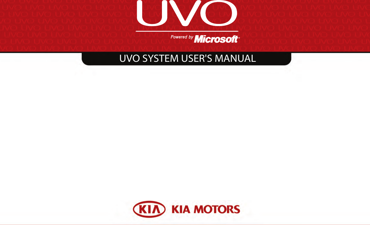 UVO SYSTEM USER&apos;S MANUAL