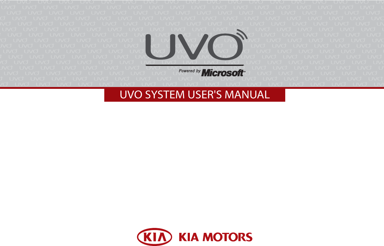 UVO SYSTEM USER&apos;S MANUAL