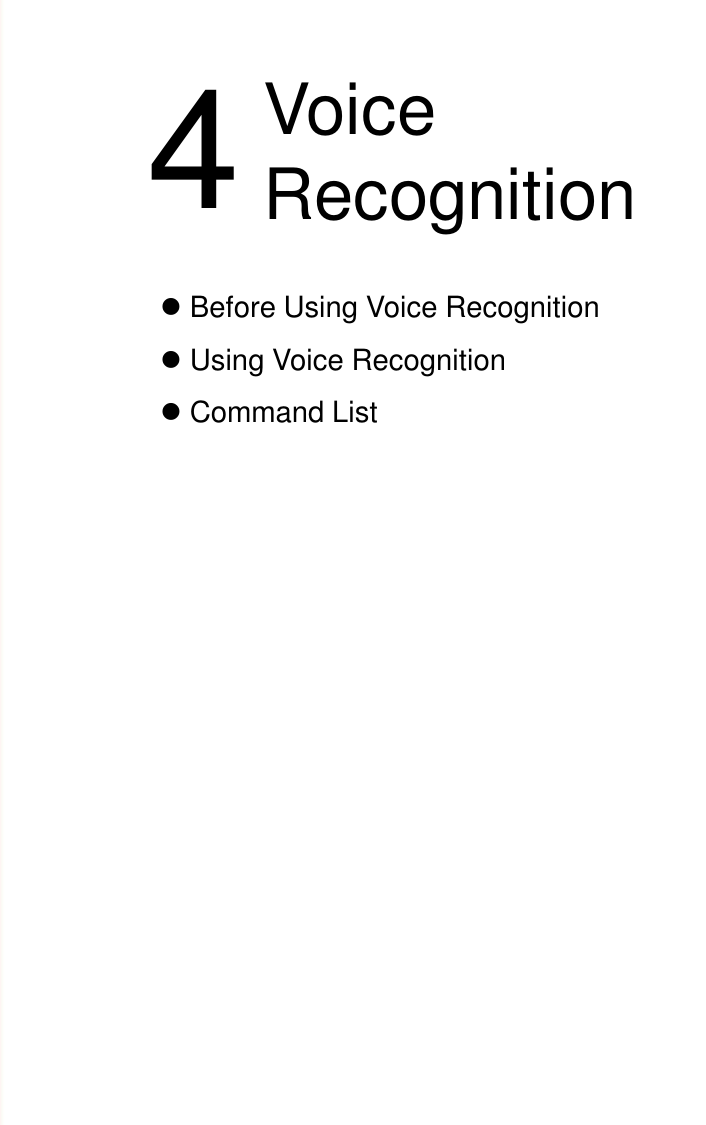 Before Using Voice RecognitionUsing Voice RecognitionCommand List4VoiceRecognition