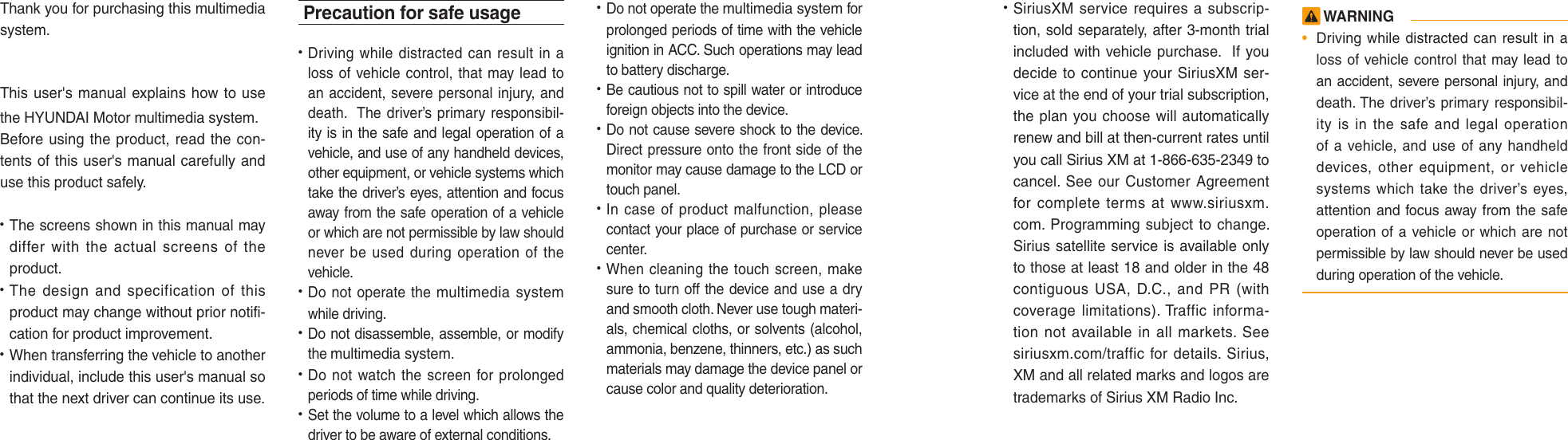 Page 3 of HYUNDAI MOBIS ATBB0G2AN1 DISPLAY CAR SYSTEM User Manual 